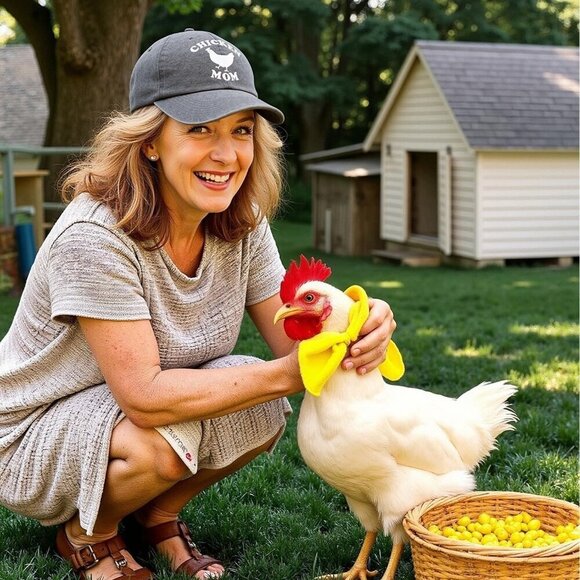 Cotton Baseball Cap Gifts for Women Adjustable Embroidered Chicken Lover Cap main image 5